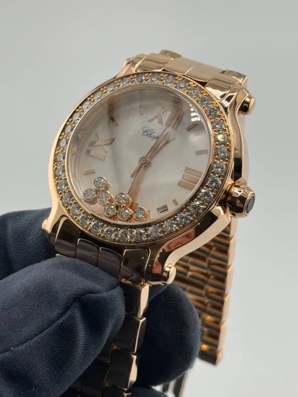Chopard Happy Sport 18K Rose Gold & Diamonds Lady's Watch - Image 2