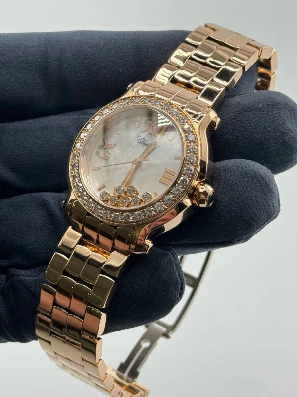 Chopard Happy Sport 18K Rose Gold & Diamonds Lady's Watch - Image 4
