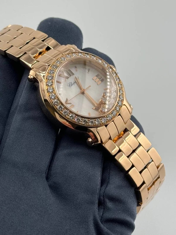Chopard Happy Sport 18K Rose Gold & Diamonds Lady's Watch - Image 6