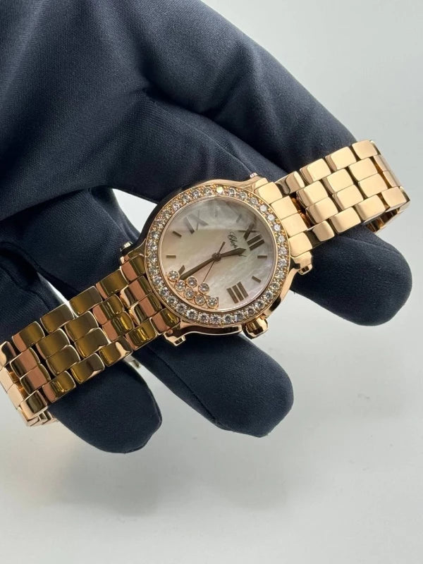 Chopard Happy Sport 18K Rose Gold & Diamonds Lady's Watch - Image 7
