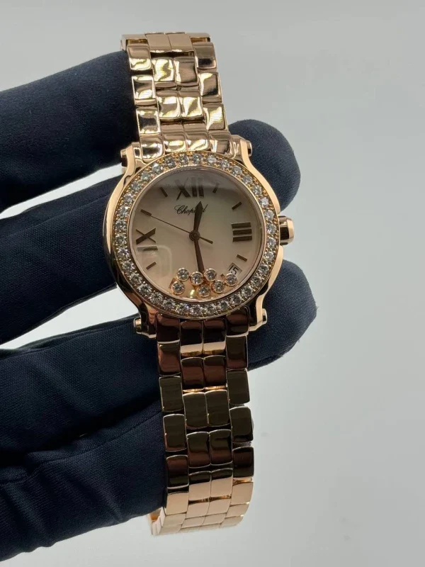 Chopard Happy Sport 18K Rose Gold & Diamonds Lady's Watch - Image 8