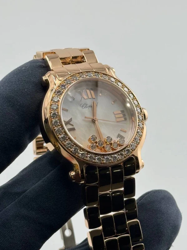 Chopard Happy Sport 18K Rose Gold & Diamonds Lady's Watch - Image 9