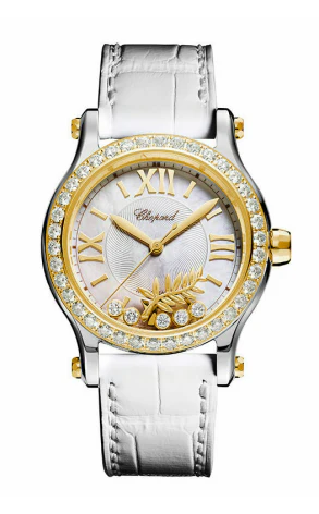 Chopard Happy Sport Cannes Palm Stainless Steel & 18K Yellow Gold & Diamonds Lady's Watch