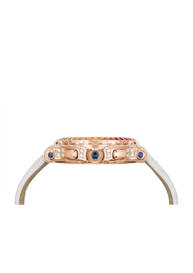 Chopard Happy Sport Chono Ethical 18K Rose Gold & Diamonds & Colored Sapphires Ladies Watch - Image 4