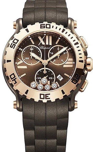 Chopard Happy Sport Chronograph 18K Rose Gold & Ceramic Men's Watch