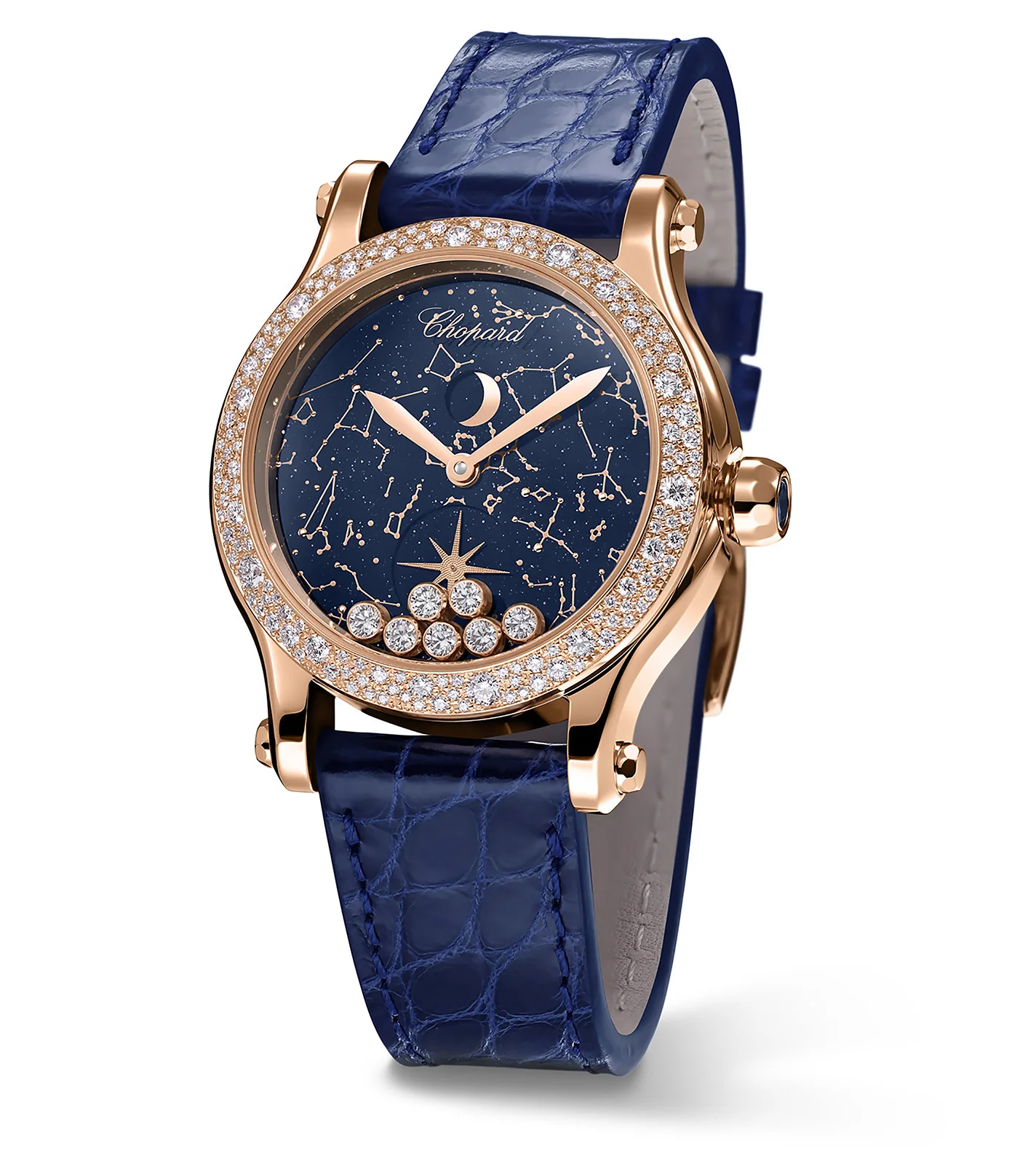 Chopard Happy Sport Moon Phase 18K Rose Gold & Diamonds Lady's Watch - Image 2