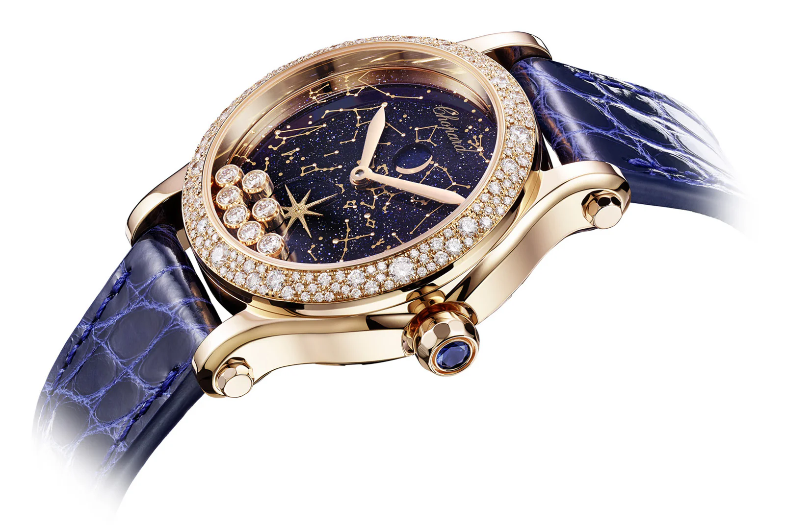 Chopard Happy Sport Moon Phase 18K Rose Gold & Diamonds Lady's Watch - Image 4