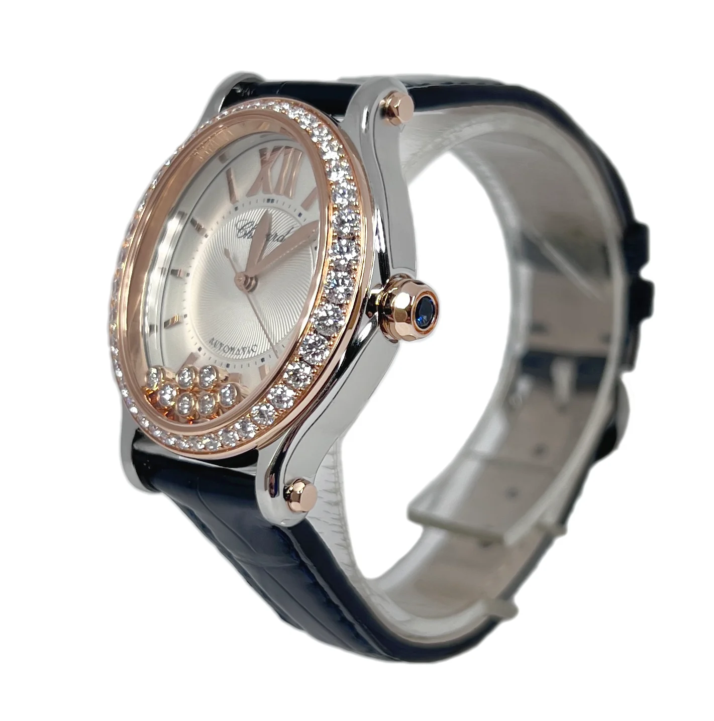 Chopard Happy Sport Oval Stainless Steel and Ethical Rose Gold & Diamonds Ladies Watch - Image 3