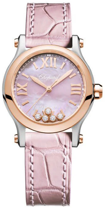 Chopard Happy Sport Stainlees steel and18K Rose Gold & Diamonds Ladies Watch - Image 4