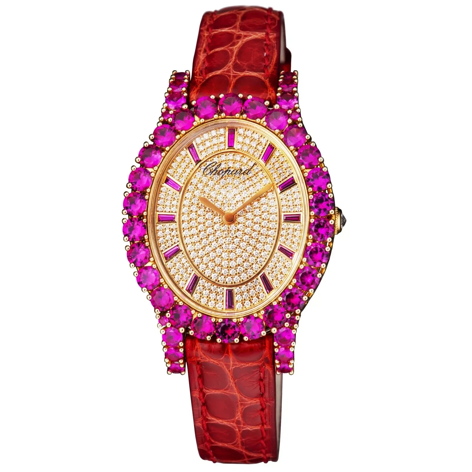 Chopard L'Heure du Diamant 18K Rose Gold & Diamonds & Rubies Lady's Watch