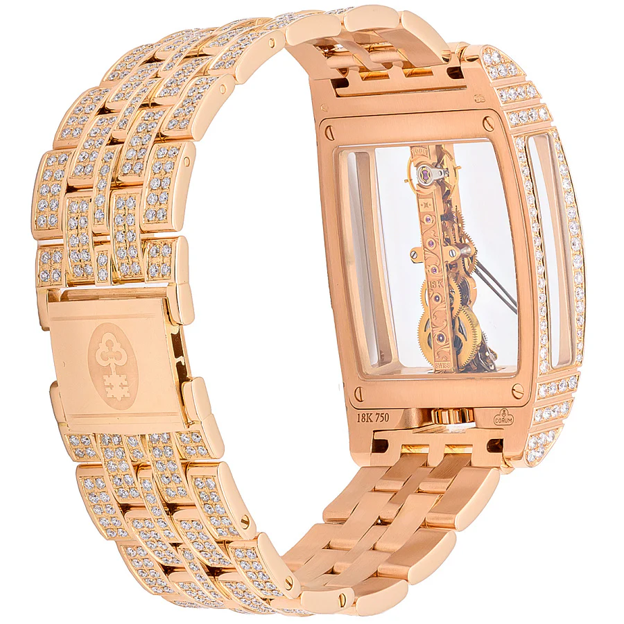 Corum Golden Bridge 18K Rose Gold & Diamonds Pice Unique Unisex Watch - Image 3