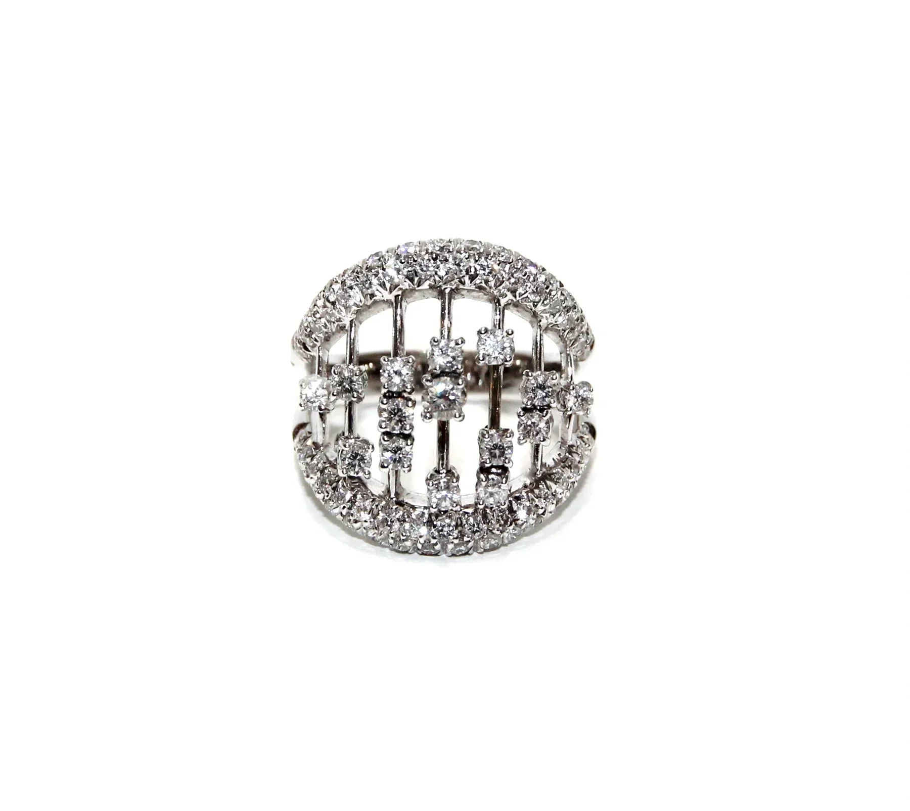 Damiani 18K White Gold Abacus Diamond Lady's Ring