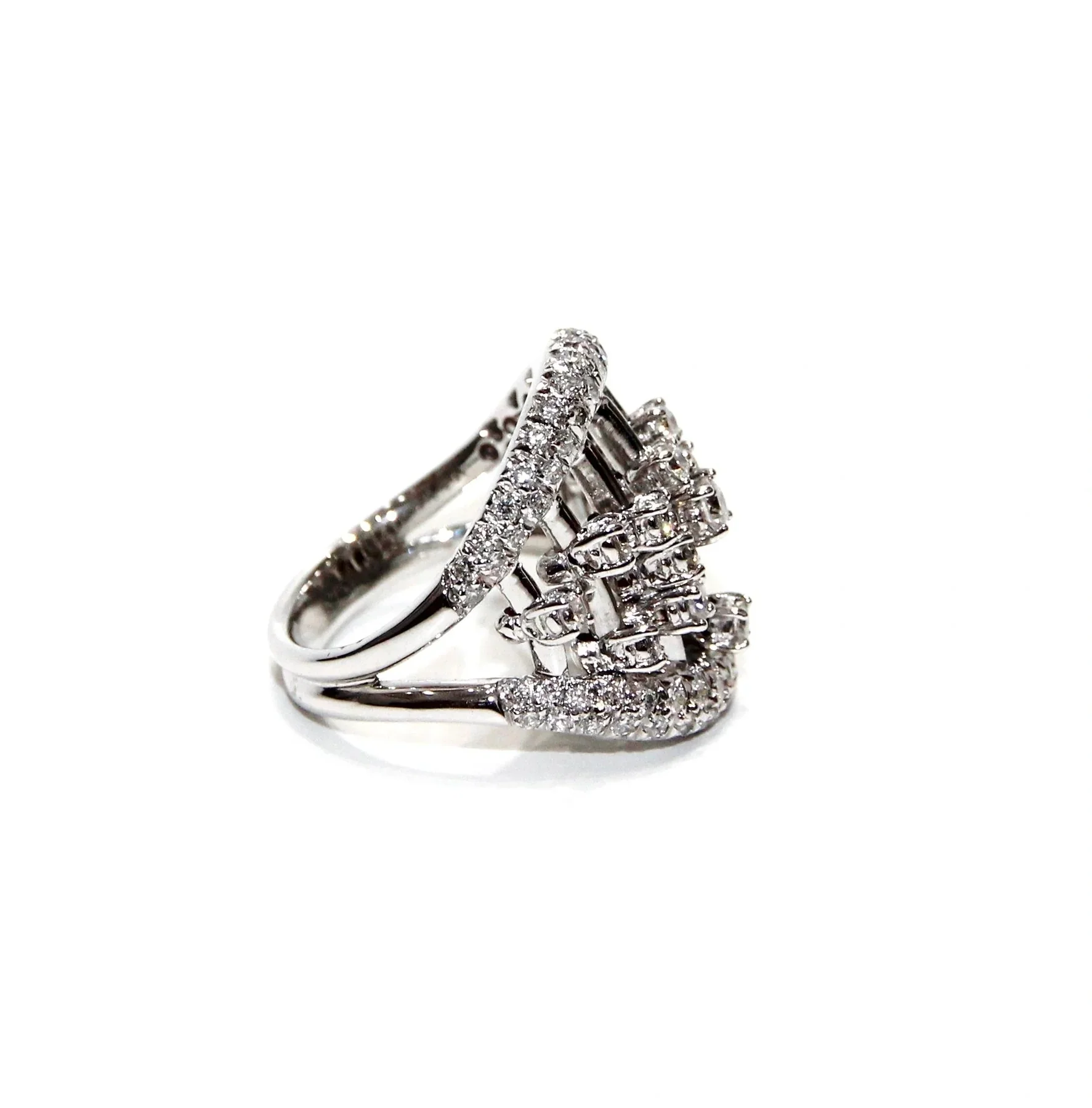 Damiani 18K White Gold Abacus Diamond Lady's Ring - Image 2