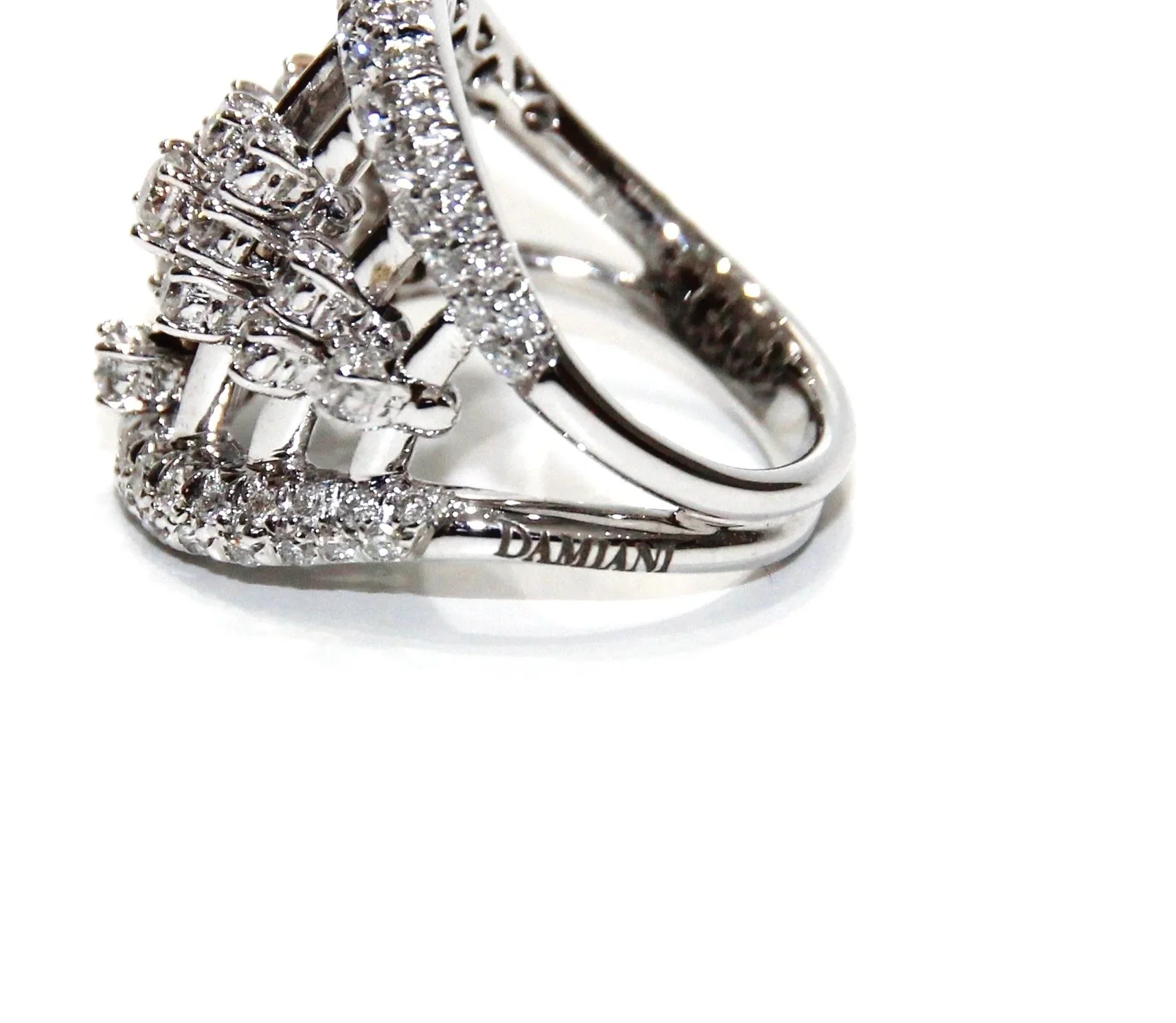 Damiani 18K White Gold Abacus Diamond Lady's Ring - Image 4