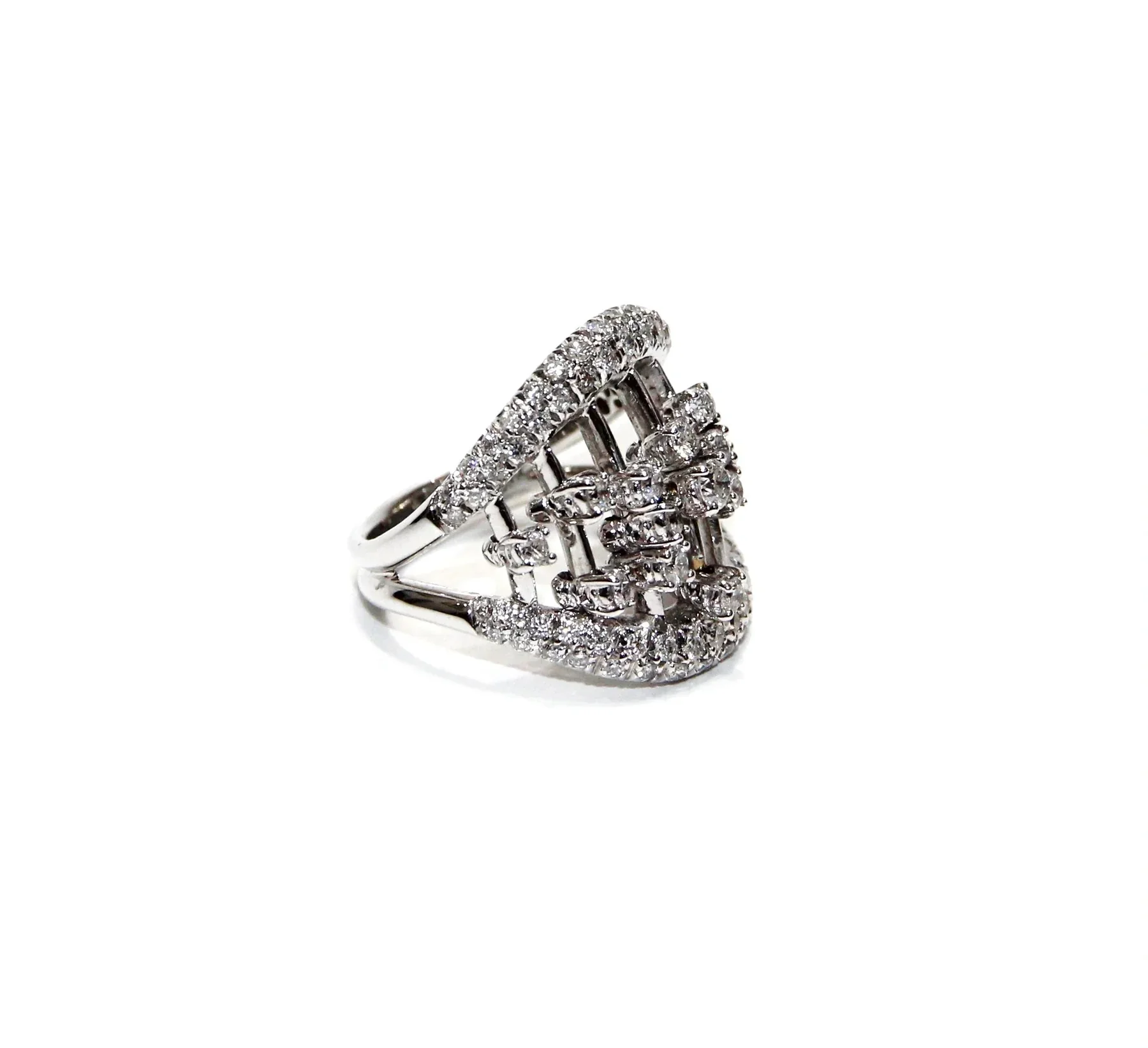 Damiani 18K White Gold Abacus Diamond Lady's Ring - Image 5