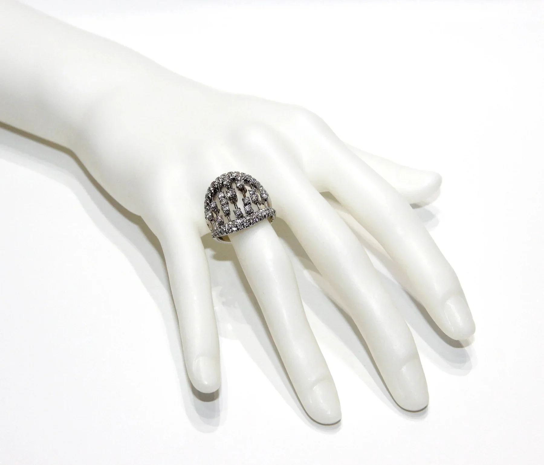 Damiani 18K White Gold Abacus Diamond Lady's Ring - Image 6