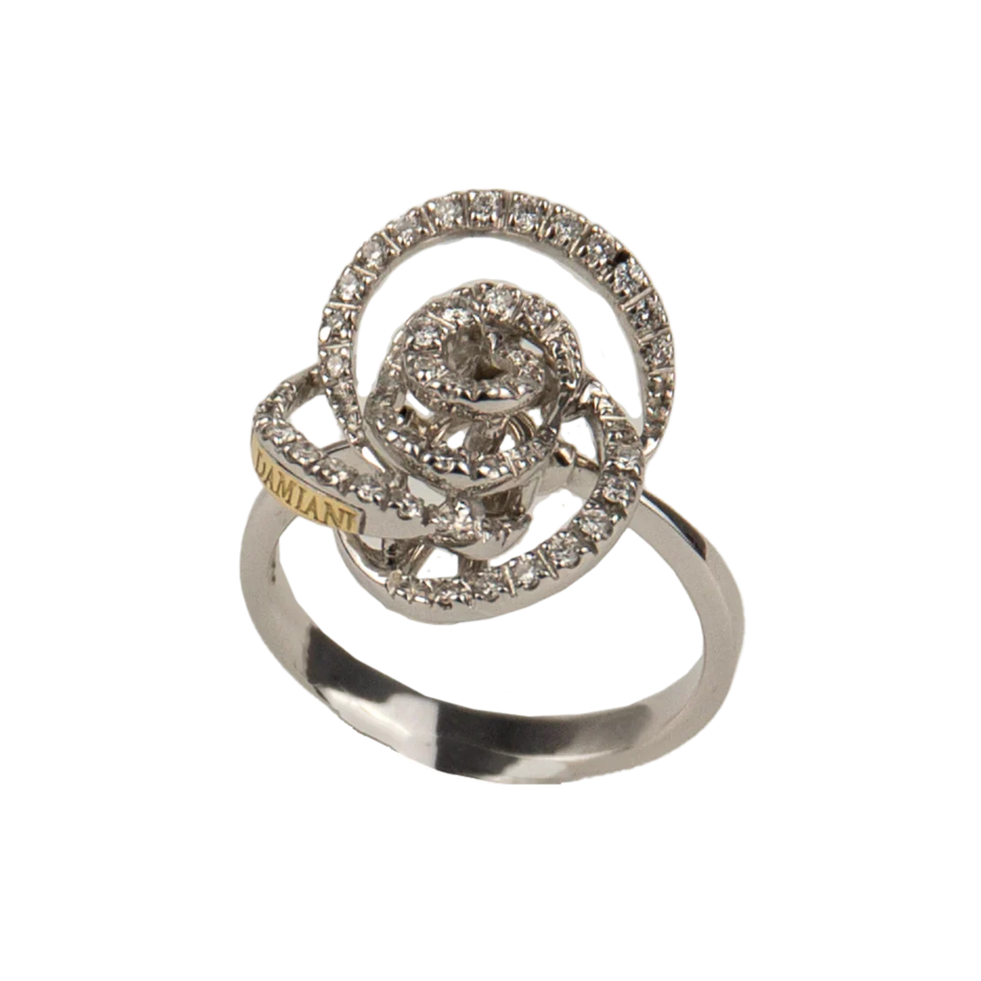 Damiani 18K White Gold Diamond Rose Lady's Ring - Image 3