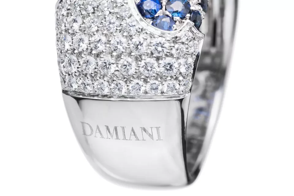 Damiani Fiordi White Gold & Diamonds & Sapphires Ladies Ring - Image 3