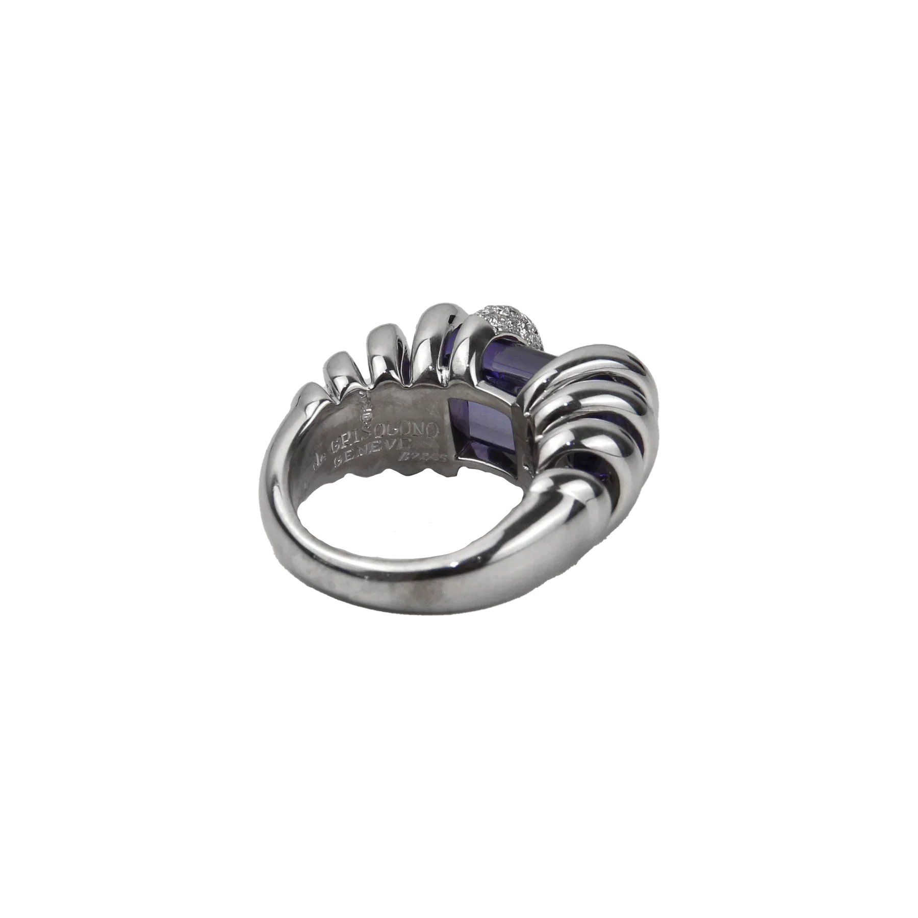 De Grisogono 18K White Gold Amethyst & Diamond Lady's Ring - Image 3