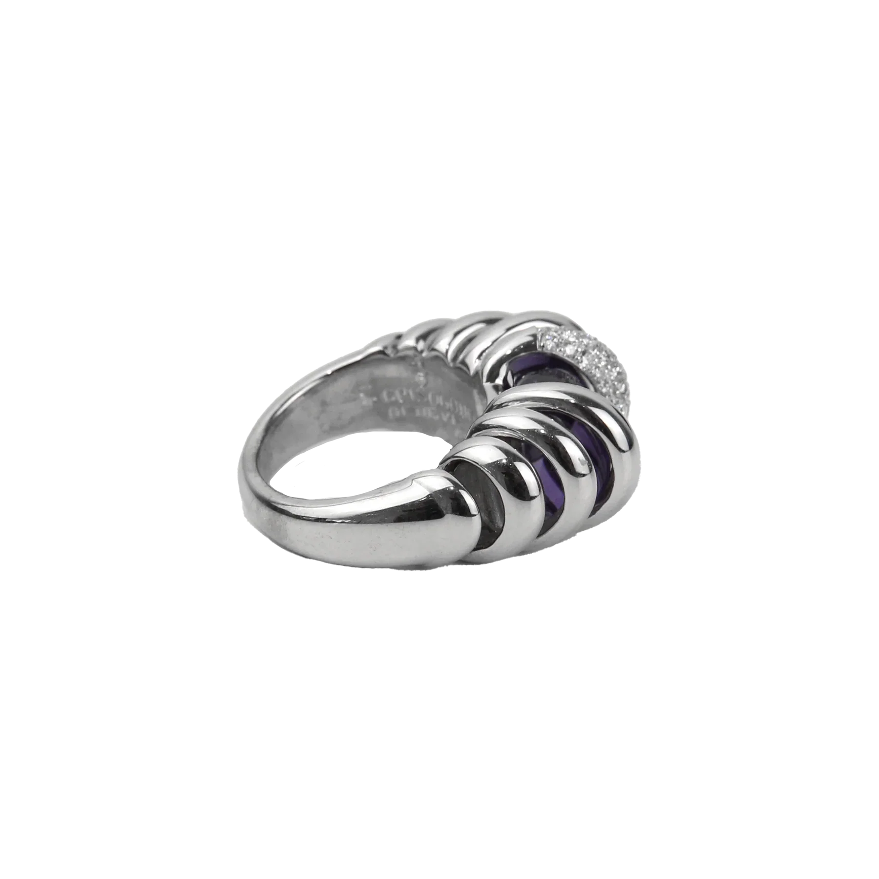 De Grisogono 18K White Gold Amethyst & Diamond Lady's Ring - Image 4