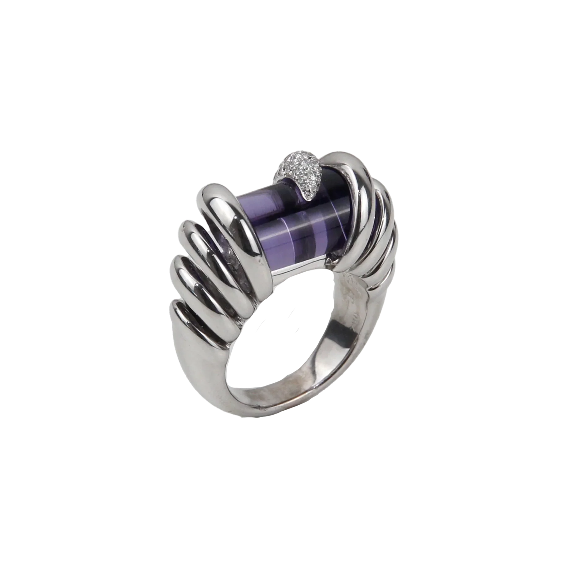 De Grisogono 18K White Gold Amethyst & Diamond Lady's Ring - Image 5