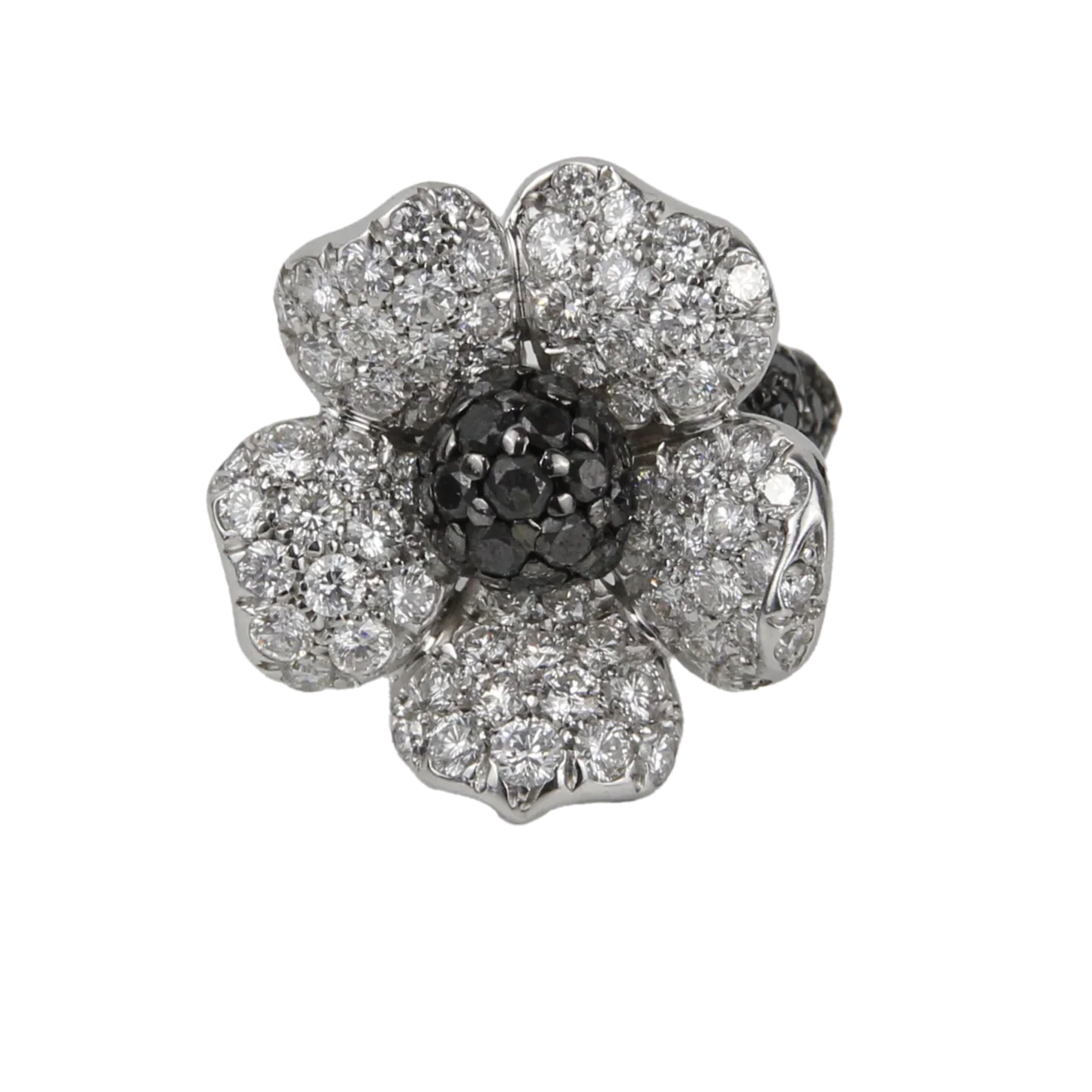 De Grisogono 18K White Gold Flower Diamond Lady's Ring - Image 2