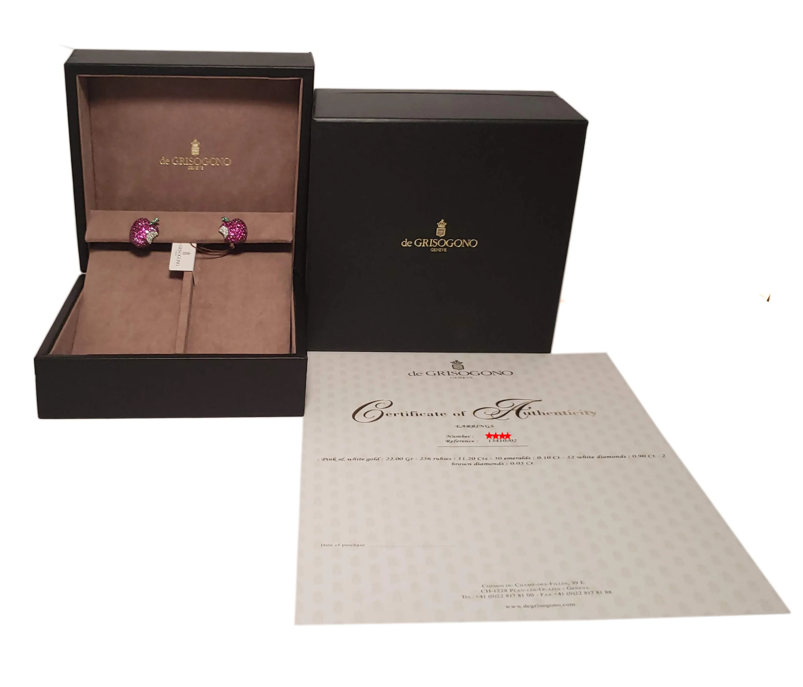 De Grisogono Apple Earrings with White Gold, Rubies and Diamonds - Image 6