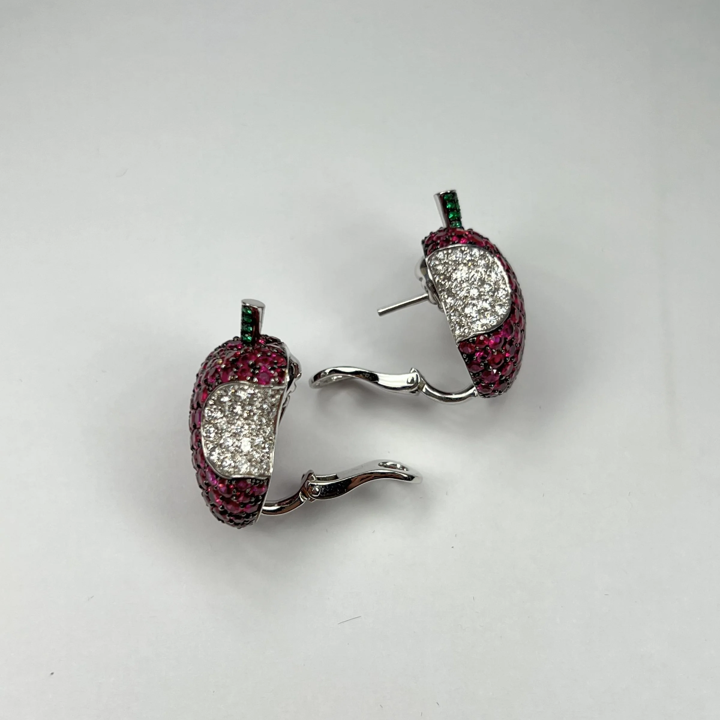 De Grisogono Apple Earrings with White Gold, Rubies and Diamonds - Image 7