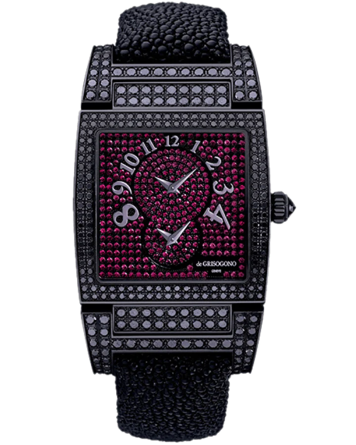 De Grisogono Instrumentino Blackened 18K White Gold & Rubies Ladies Watch