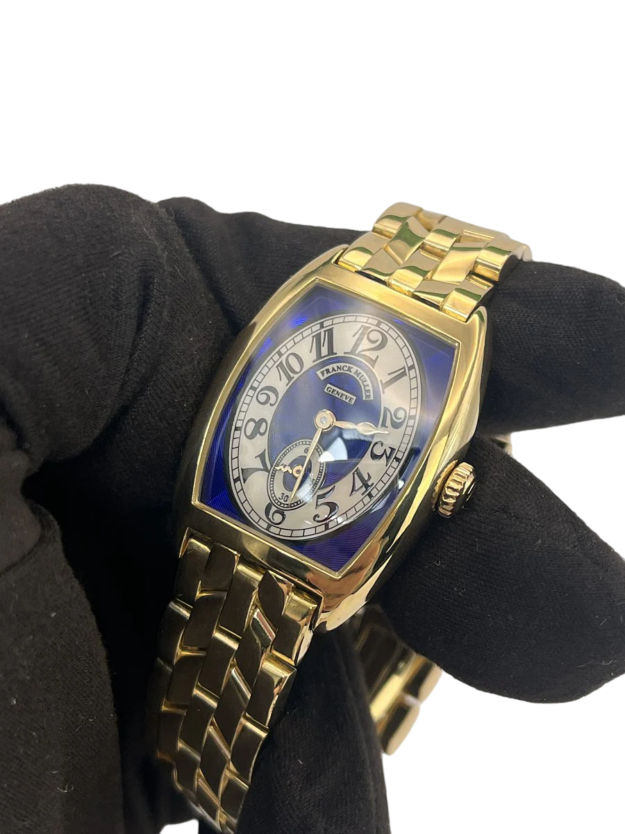 Franck Muller Cintree Curvex Chronometro Lady Blue Dial 18K Yellow Gold Ladies Watch - Image 4