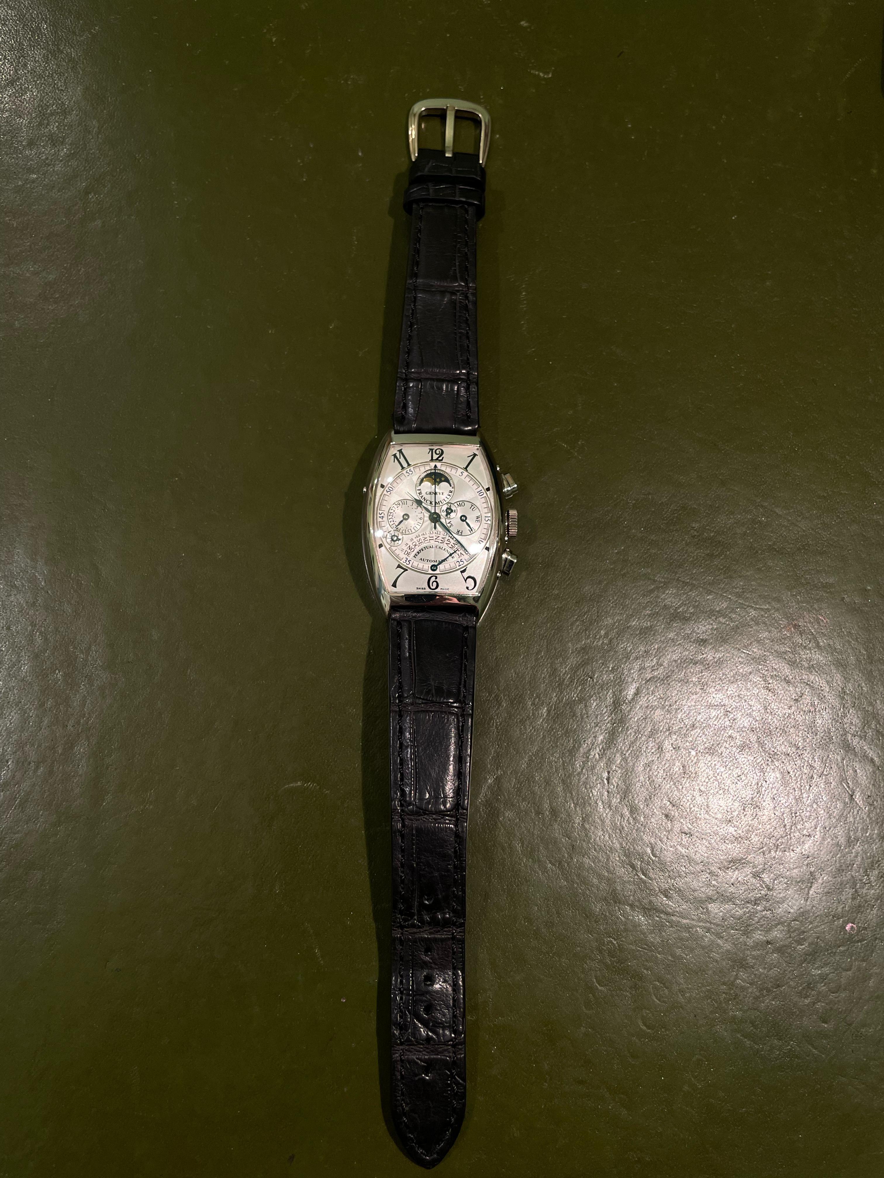 Franck Muller Cintree Curvex Perpetual Calendar 18K White Gold Men's Watch - Image 7