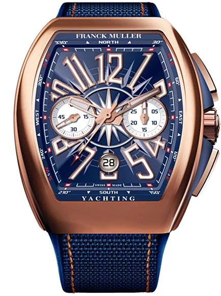 Franck Muller Vanguard Classical V 45 Yachting Chronograph 18K Rose Gold Men's Watch