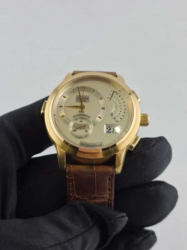 Glashutte Original PanoRetroGraph 18K Rose Gold Men's Watch - Image 4