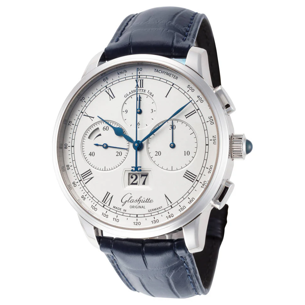 Glashutte Original Senator Chronograph Panorama Date Platinium Men's Watch
