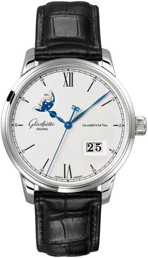 Glashutte Original Senator Excellence Panorama Date Moon Phase Stainless steel Men's Watch