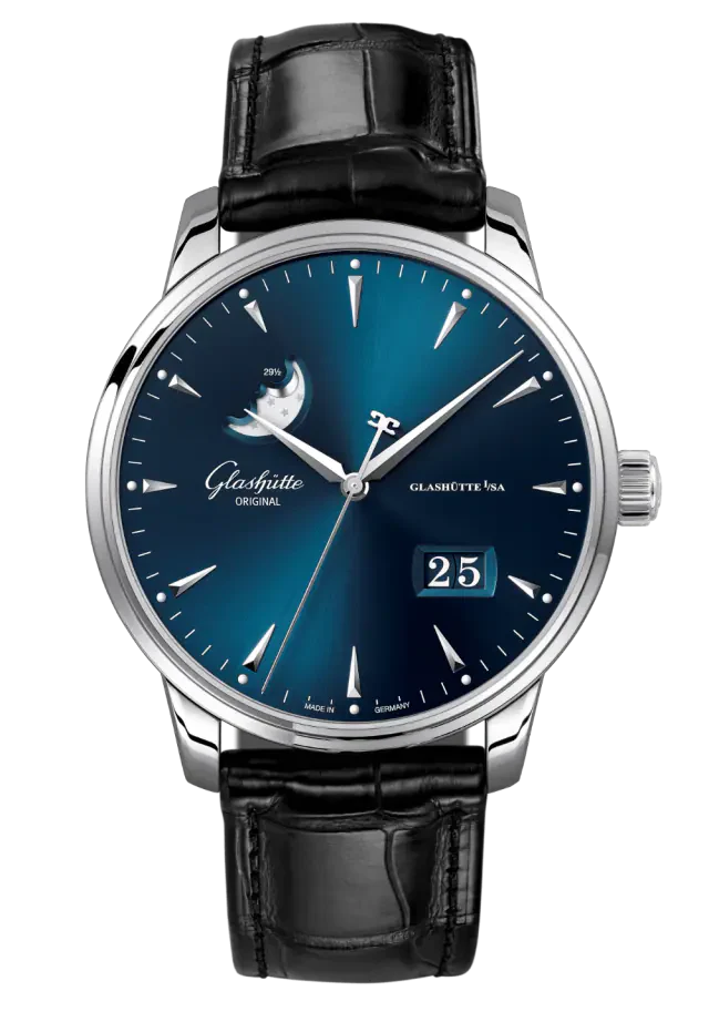 Glashutte Original Senator Excellence Panorama Date Moon Phase Stainless steel Men's Watch