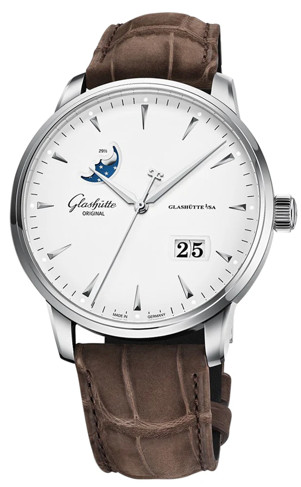 Glashutte Original Senator Excellence Panorama Date Moon Phase Stainless steel Men's Watch