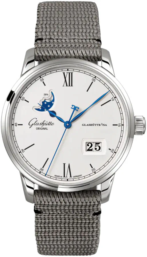 Glashutte Original Senator Excellence Panorama Date Moon Phase Stainless steel Men's Watch