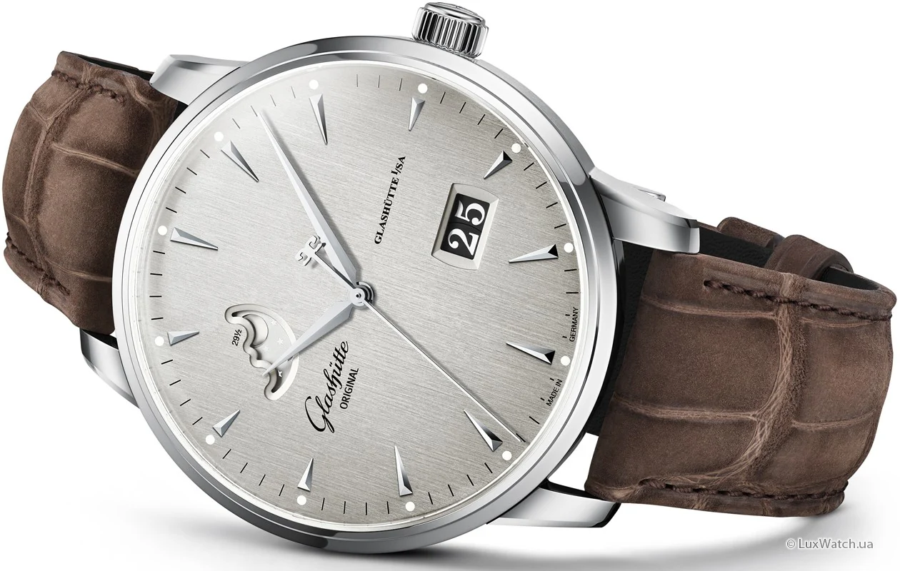 Glashutte Original Senator Excellence Panorama Date Moon Phase Stainless steel Men's Watch - Image 3