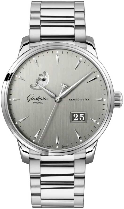 Glashutte Original Senator Excellence Panorama Date Moon Phase Stainless steel Men's Watch