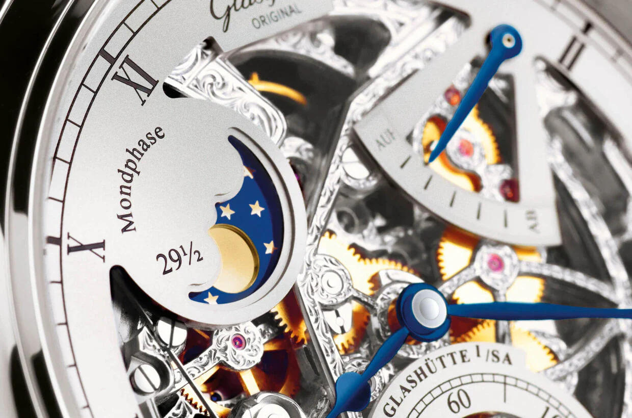Glashutte Original Senator Moon Phase Skeletonized Edition White Gold Men's Watch - Image 3