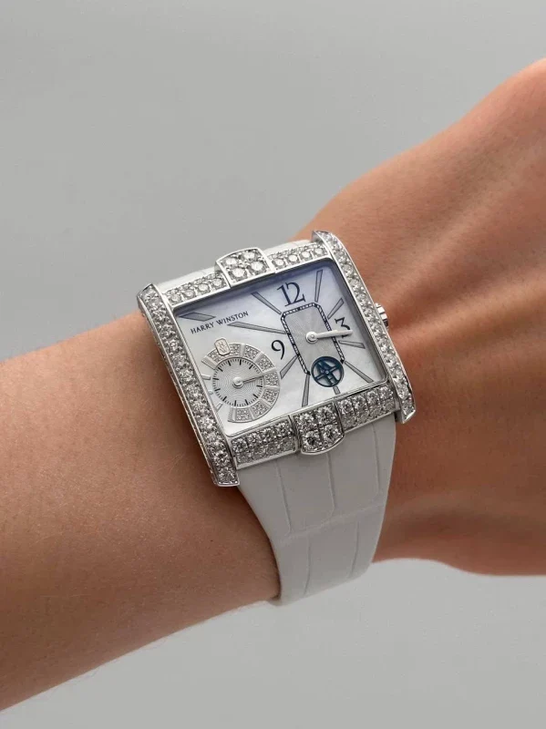 Harry Winston Avenue 18K White Gold & Diamonds Lady's Watch - Image 6