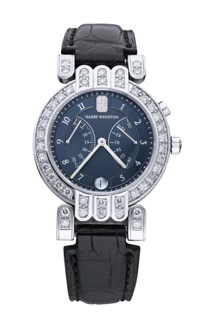 Harry Winston Excenter Bi Retrograde 18K White Gold & Diamonds Lady's Watch