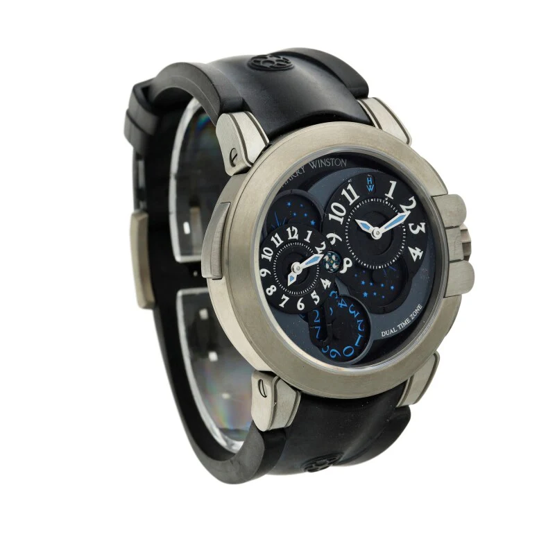 Harry Winston Ocean Dual Time 18K White Gold Men's Watch - Image 2