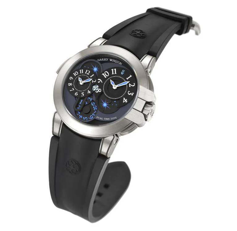 Harry Winston Ocean Dual Time 18K White Gold Men's Watch - Image 4