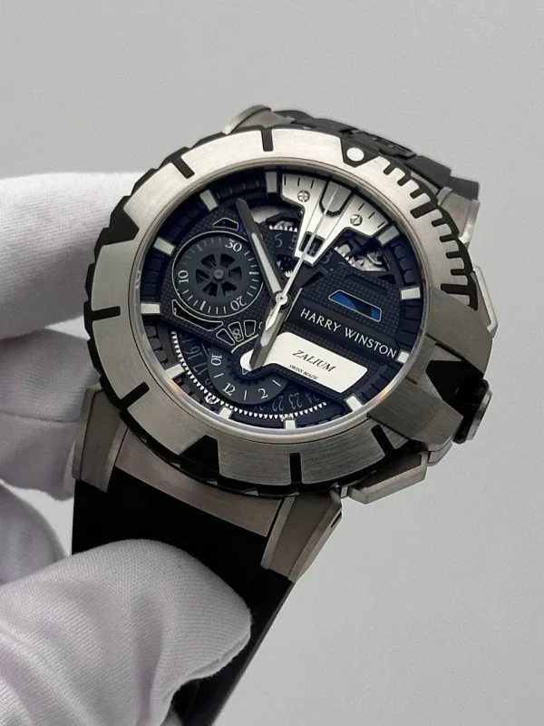 Harry Winston Ocean Sport Chronograph Limited Edition Zalium Rubber Men`s Watch - Image 4
