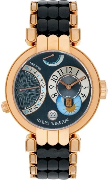 Harry Winston Premier Excenter TimeZone 18K Rose Gold Men's Watch