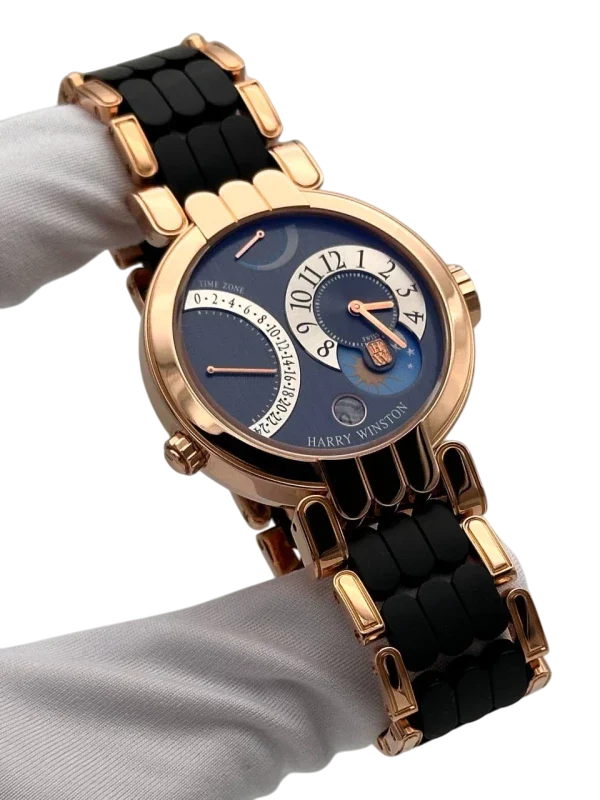Harry Winston Premier Excenter TimeZone 18K Rose Gold Men's Watch - Image 2