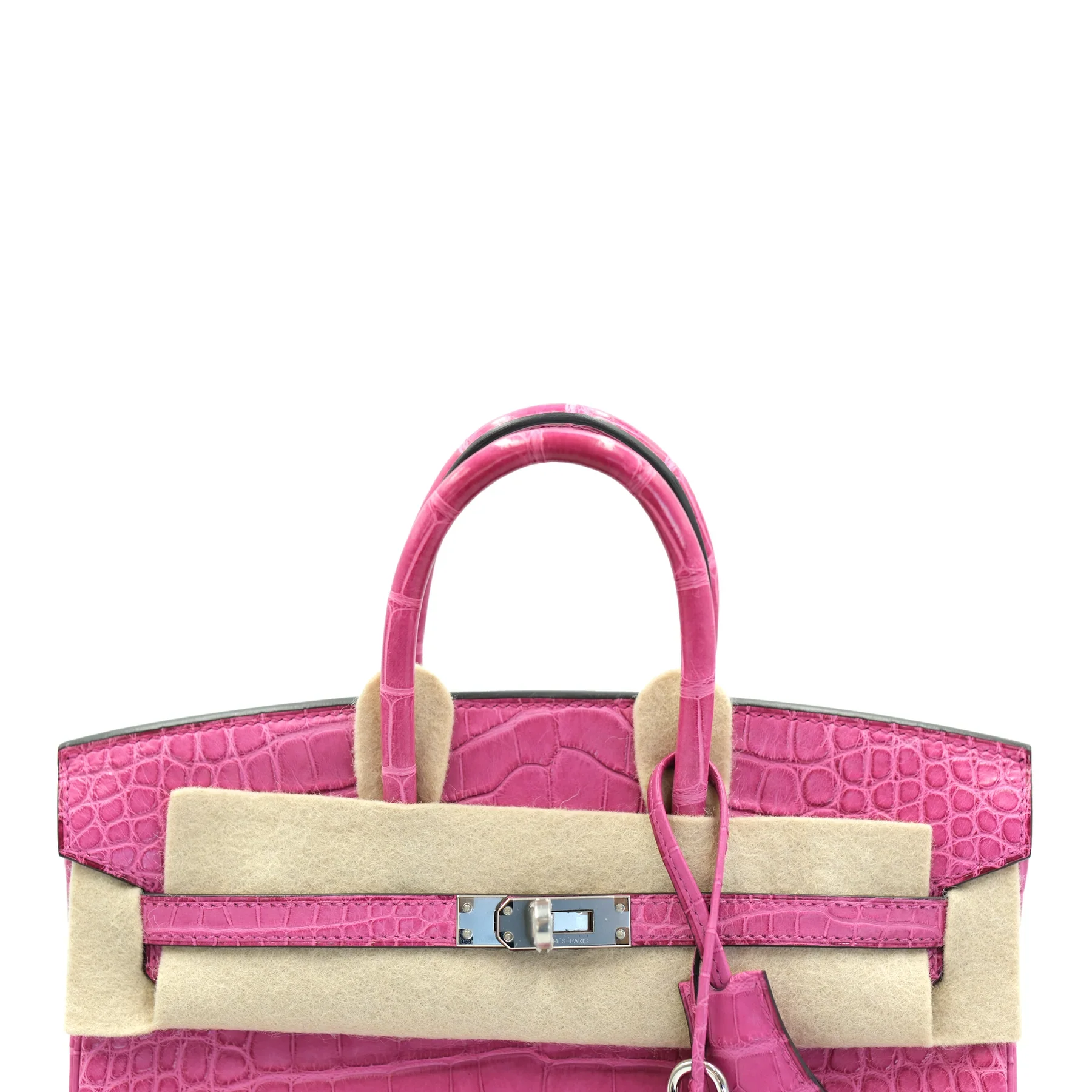 Hermes Birkin 25 Rose Sheherazade Matte Alligator Palladium Hardware Bag - Image 7