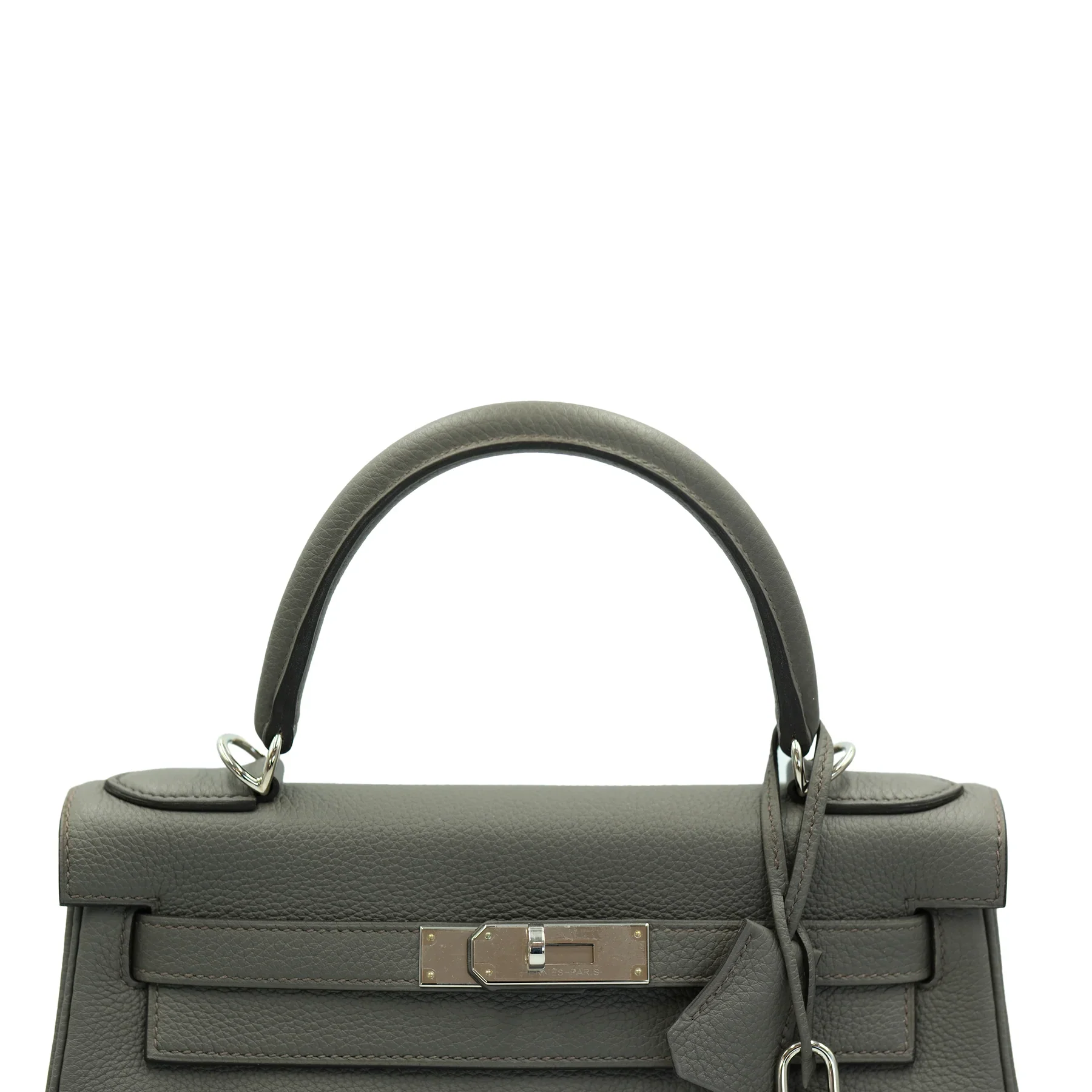 Hermes Kelly 28 Retourne Gris Meyer Togo with Palladium Hardware Bag - Image 6